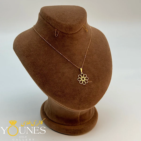 آویز گل مینیمال طلا لیزری